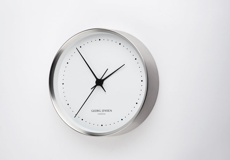 Georg Jensen NEW Georg Jensen Koppel Clock White with Black Border 22cm 