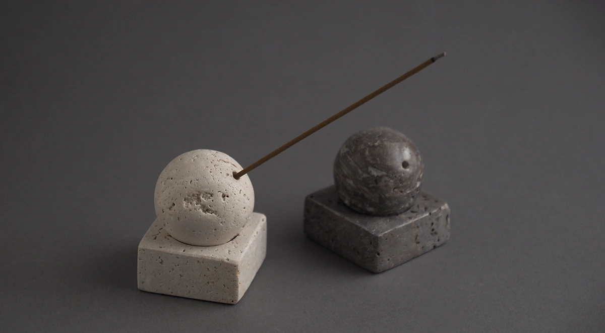 Stone Incense Holder Travertine ストーン インセンス ホルダー トラバーチン / amabro