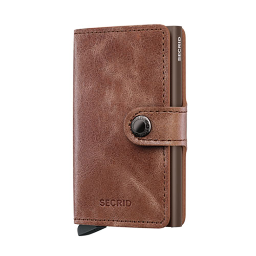 Mini Wallet Vintage Lether Sage ミニウォレット ヴィンテージ コニャックブラウン / SECRID