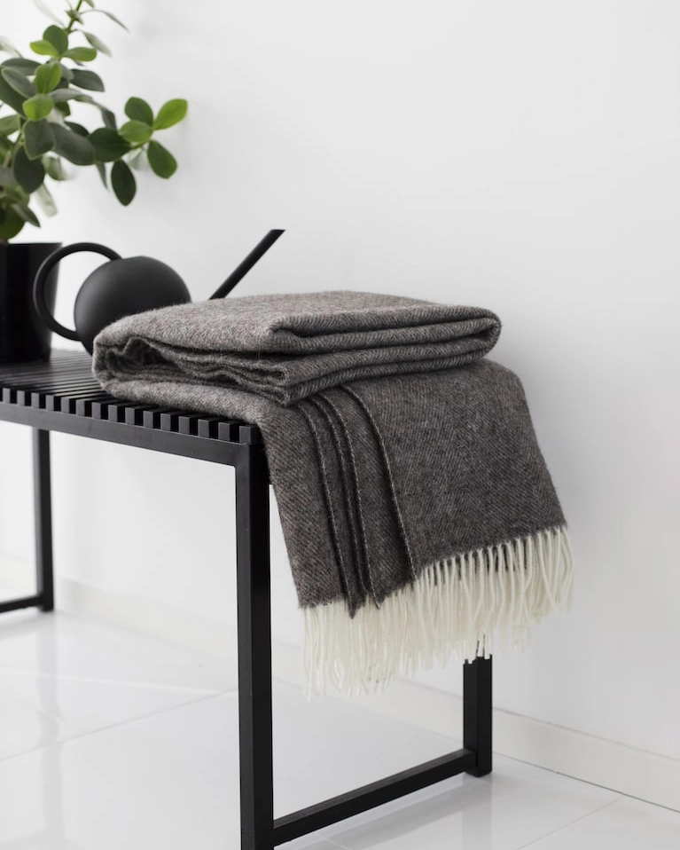 Arvo Blanket アルヴォ ブランケット（white-grey）／ Lapuan Kankurit